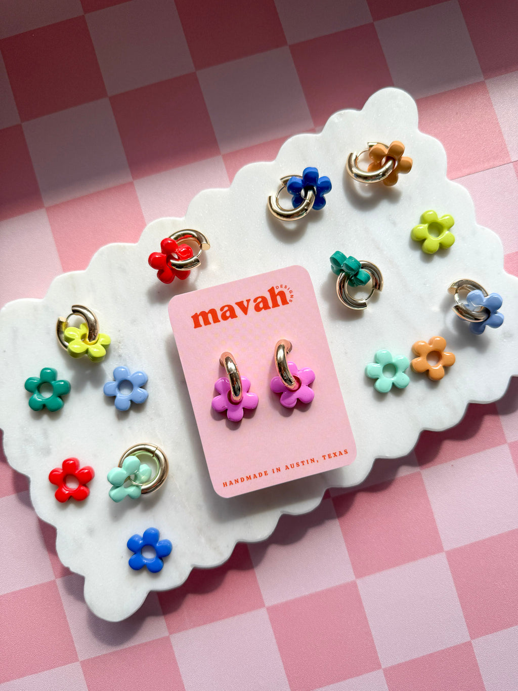 Flower Charm Hoops