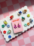 Flower Charm Hoops