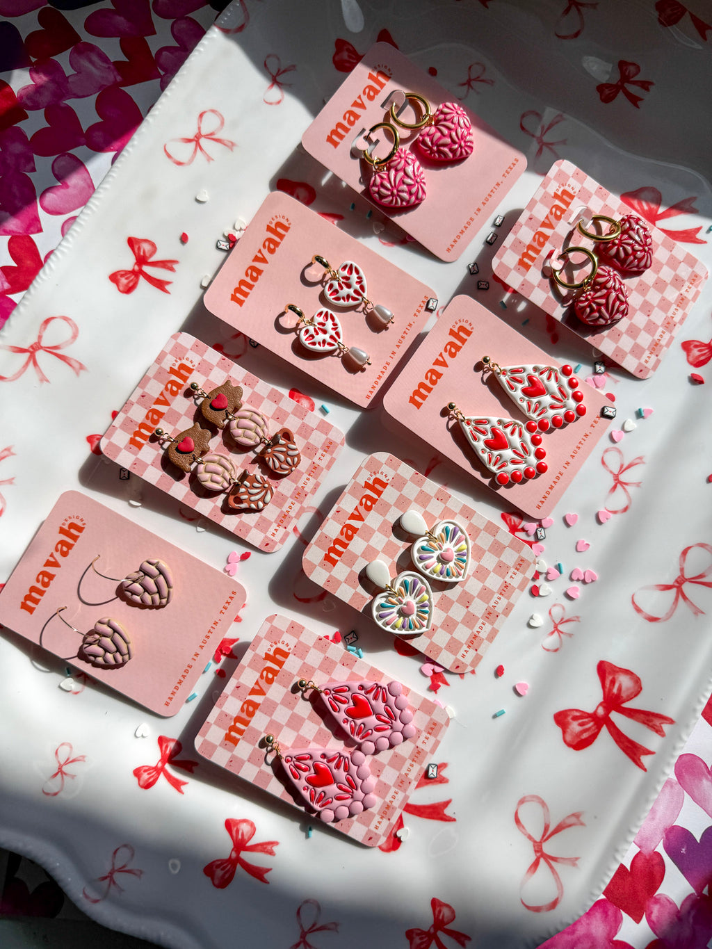 Talavera Puffy Heart Hoop Earrings