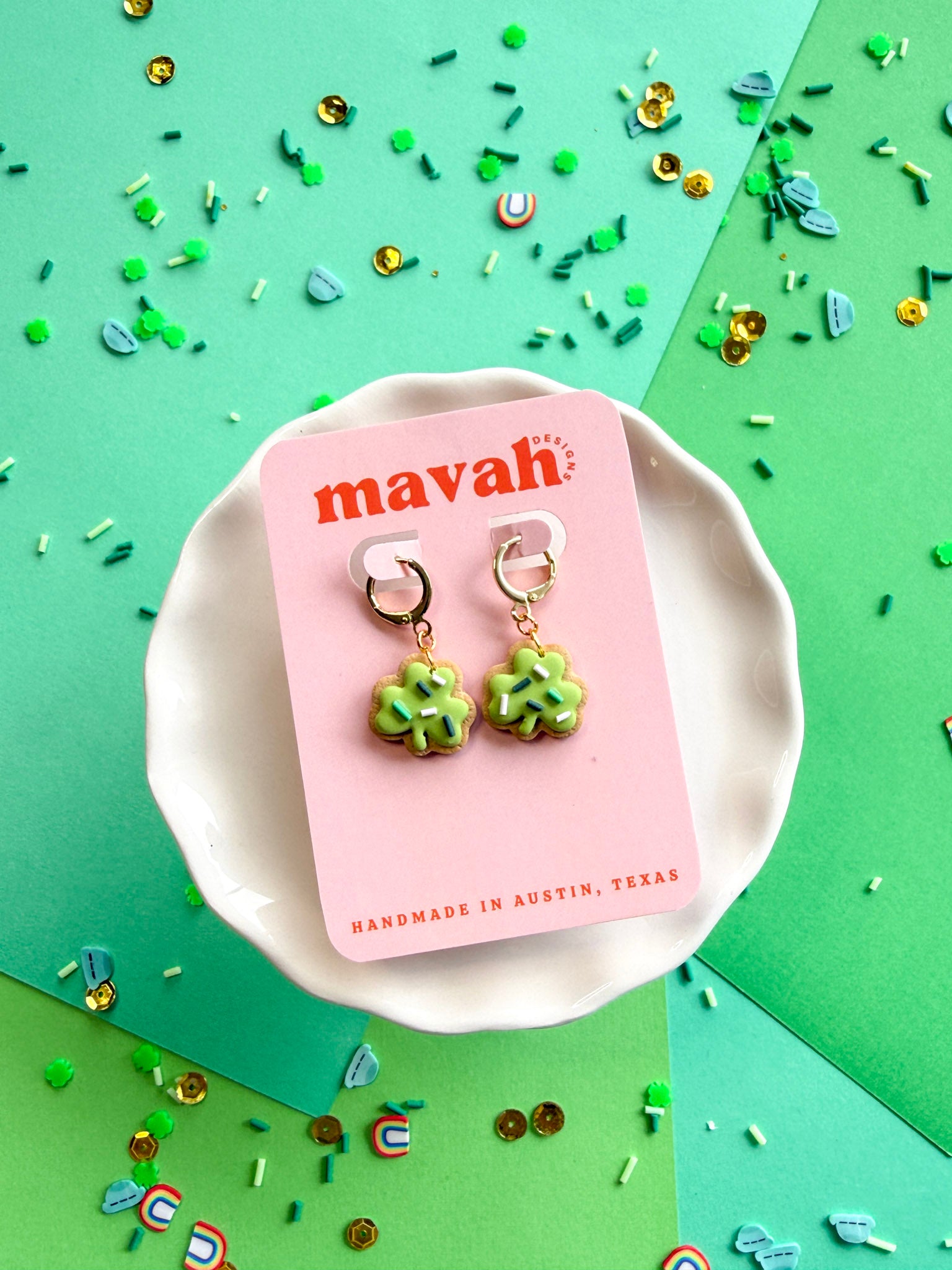 Clover Sugar Cookie Earrings