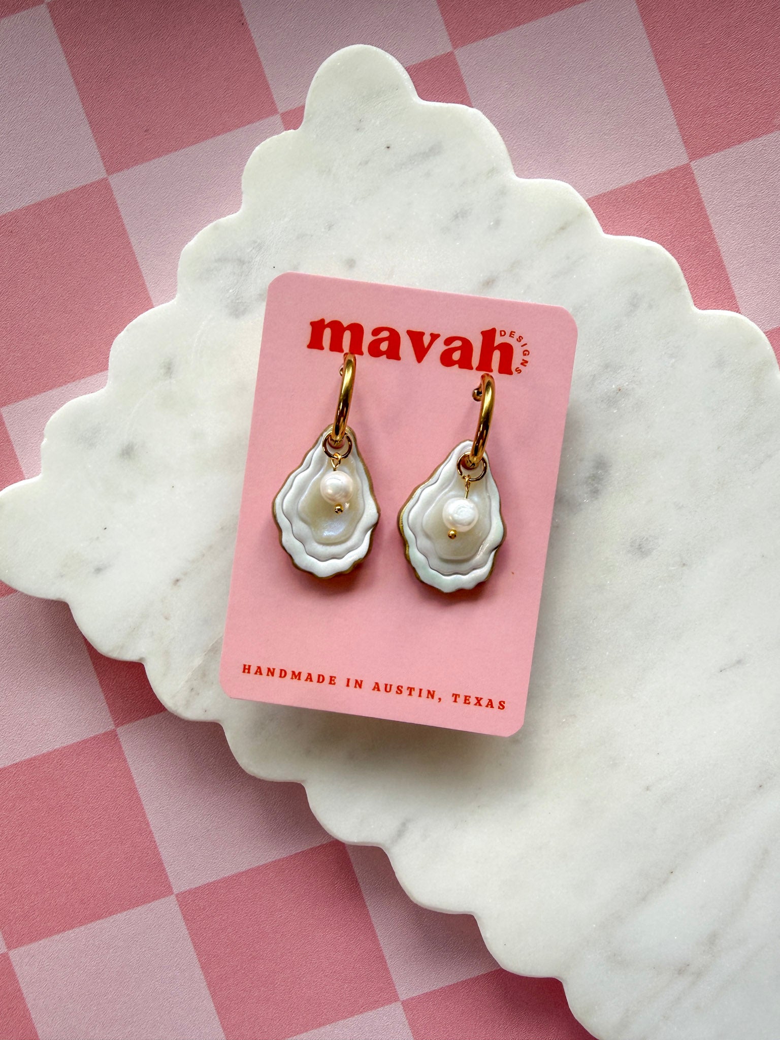 Coastal Oyster Pearl Earrings