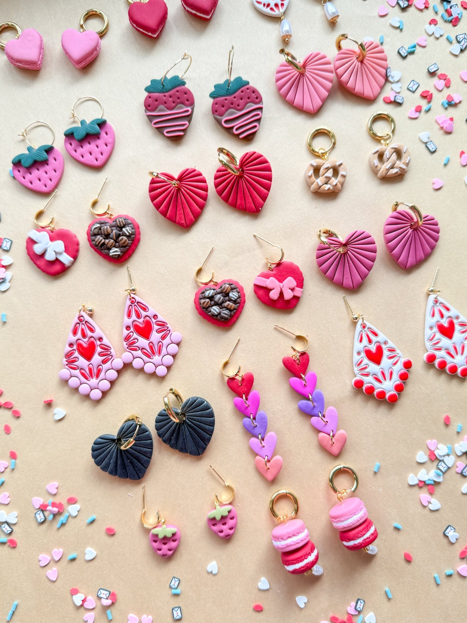 Heart Embossed Hoop Earrings