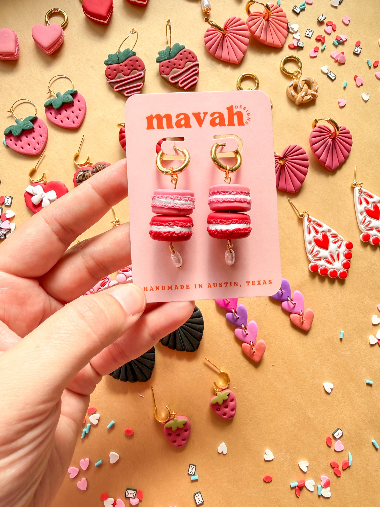 Double Macaron Tower Dangles with Pearl