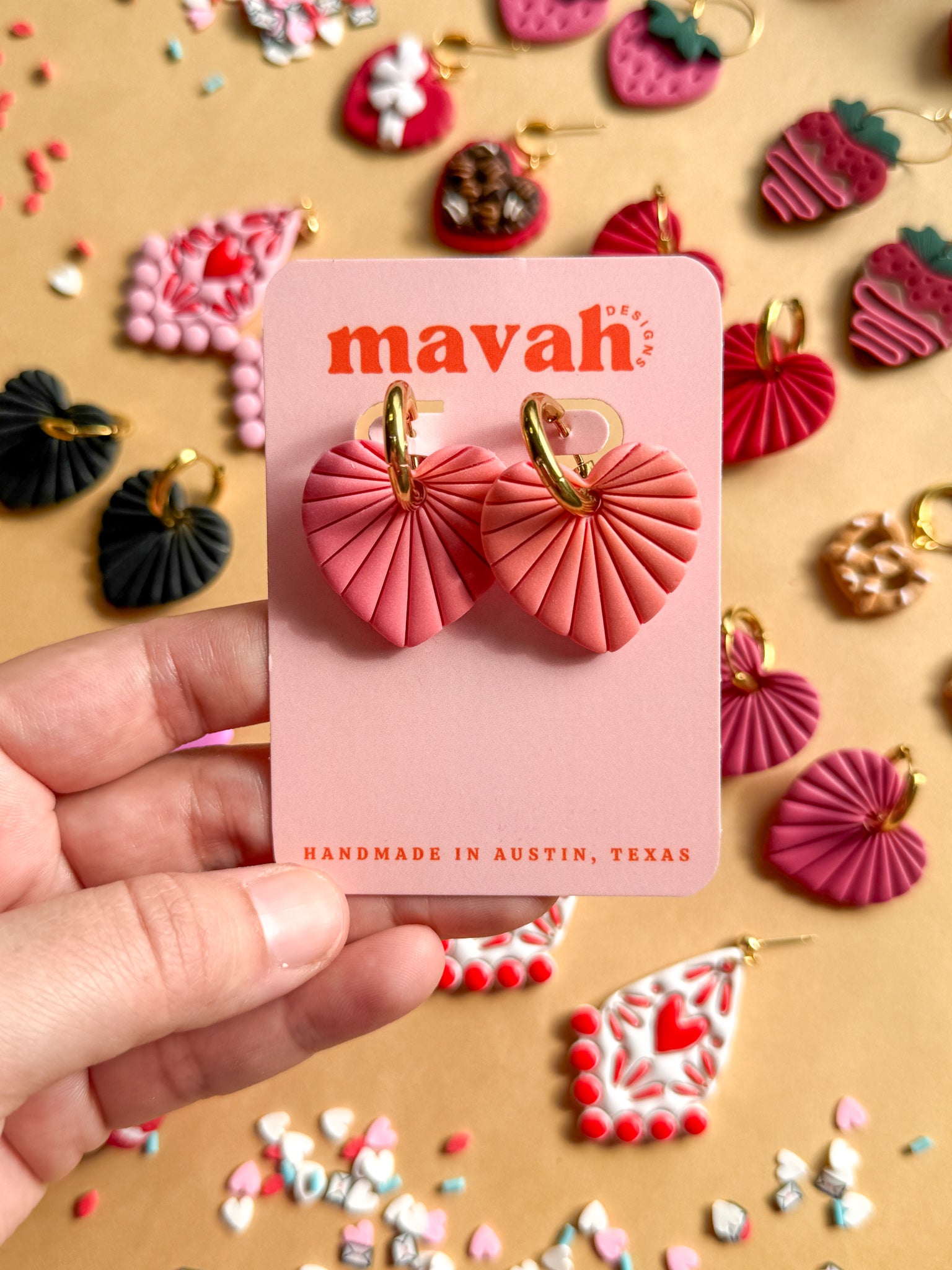 Heart Embossed Hoop Earrings