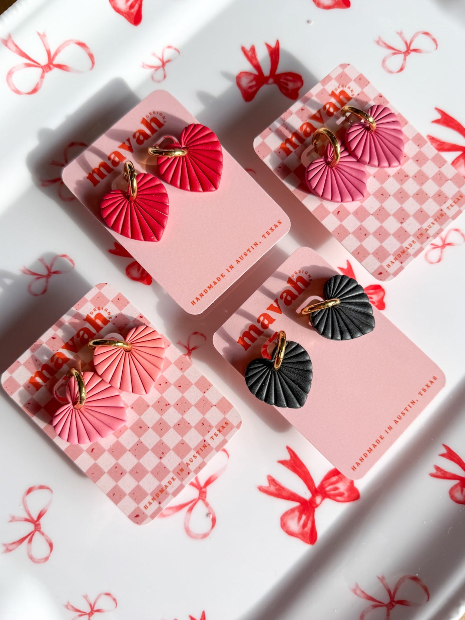 Heart Embossed Hoop Earrings