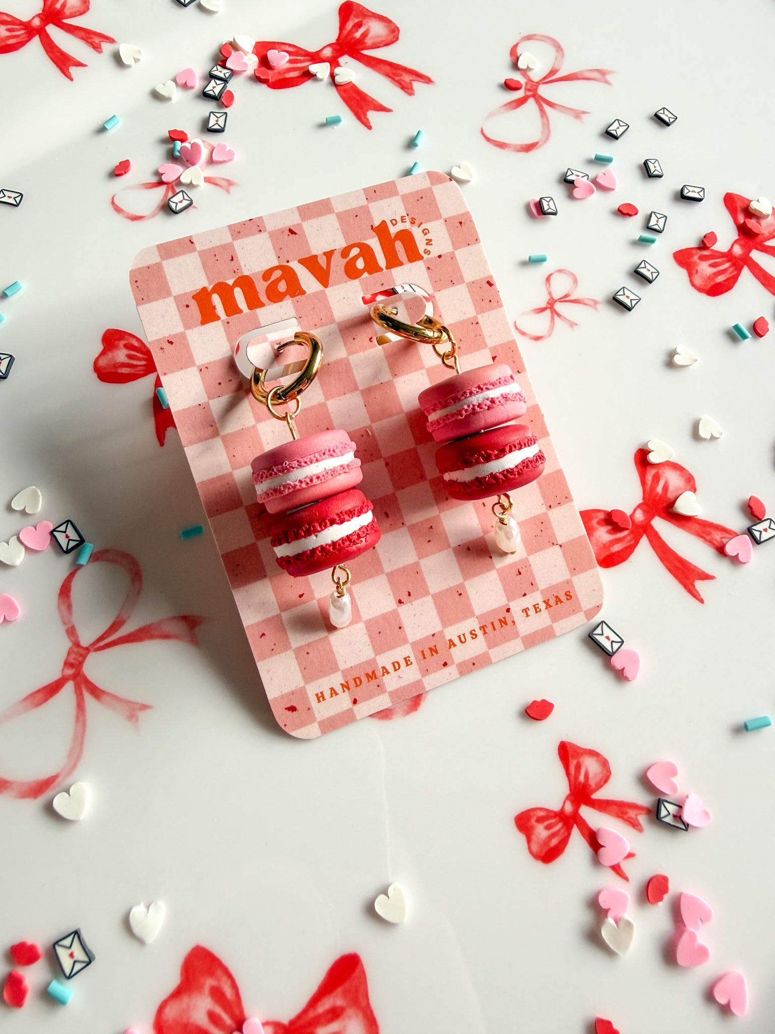 Double Macaron Tower Dangles with Pearl