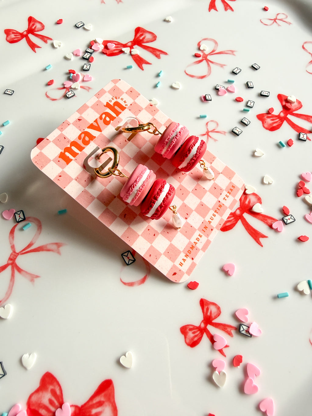 Double Macaron Tower Dangles with Pearl