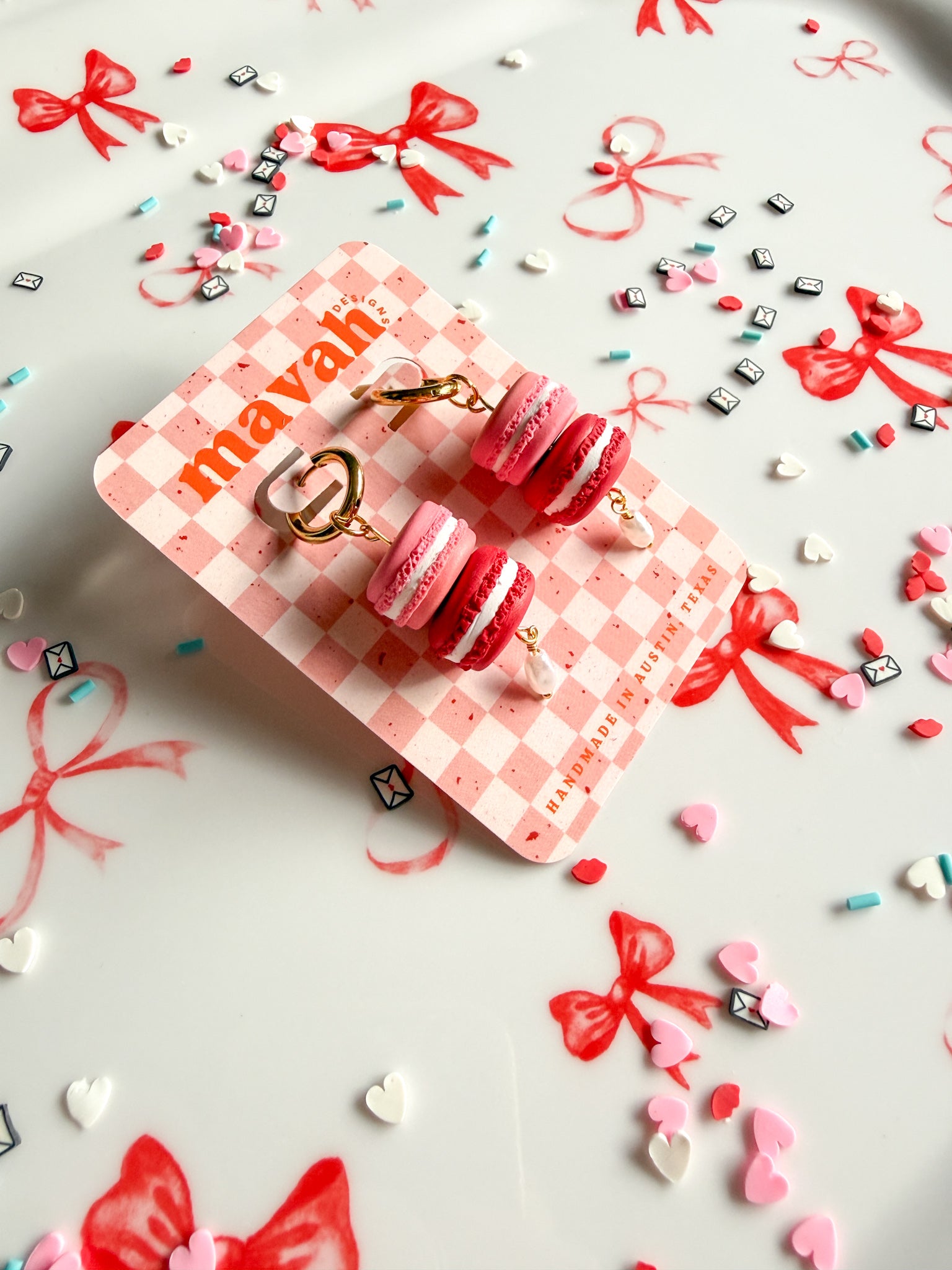 Double Macaron Tower Dangles with Pearl