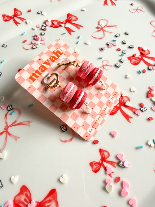 Double Macaron Tower Dangles with Pearl