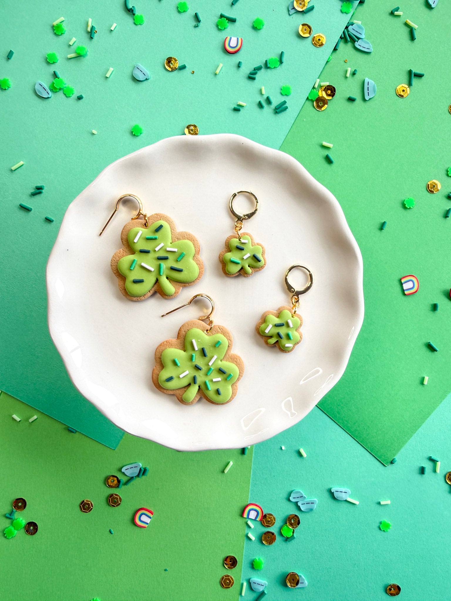 Clover Sugar Cookie Earrings