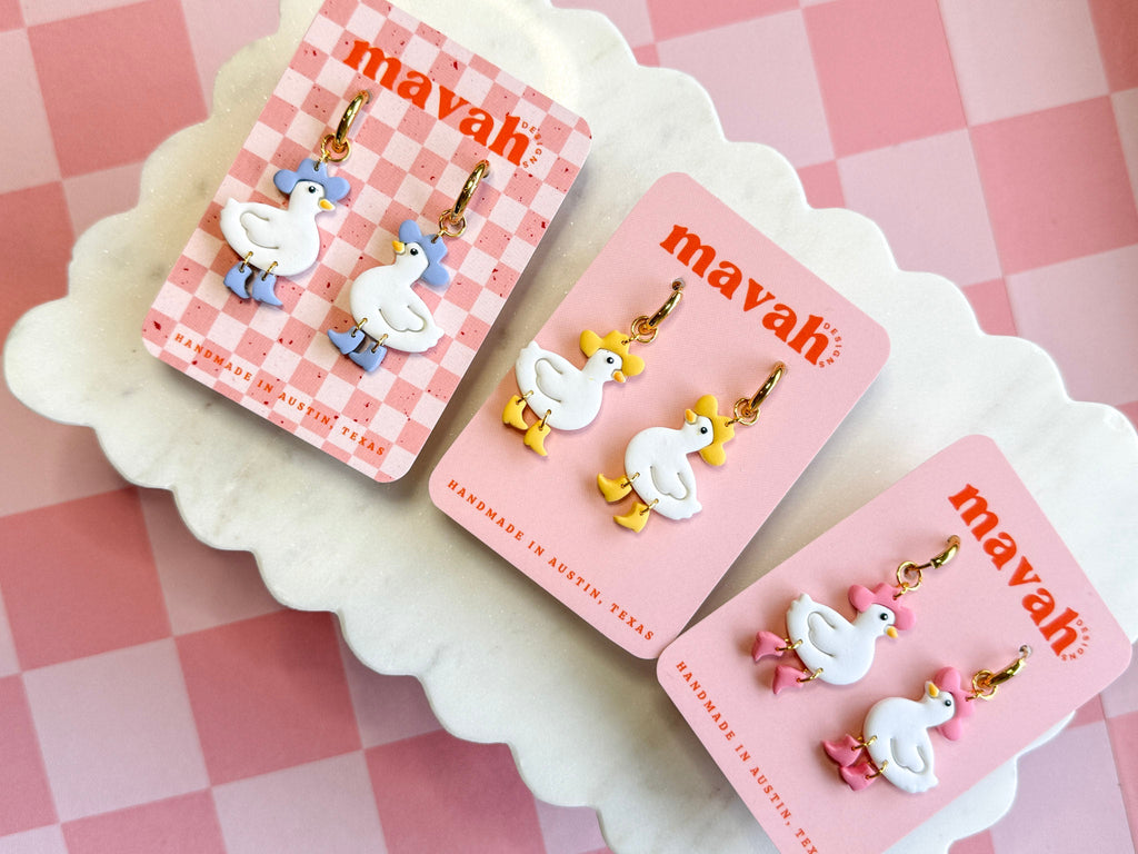 Cowgirl Duck Earrings