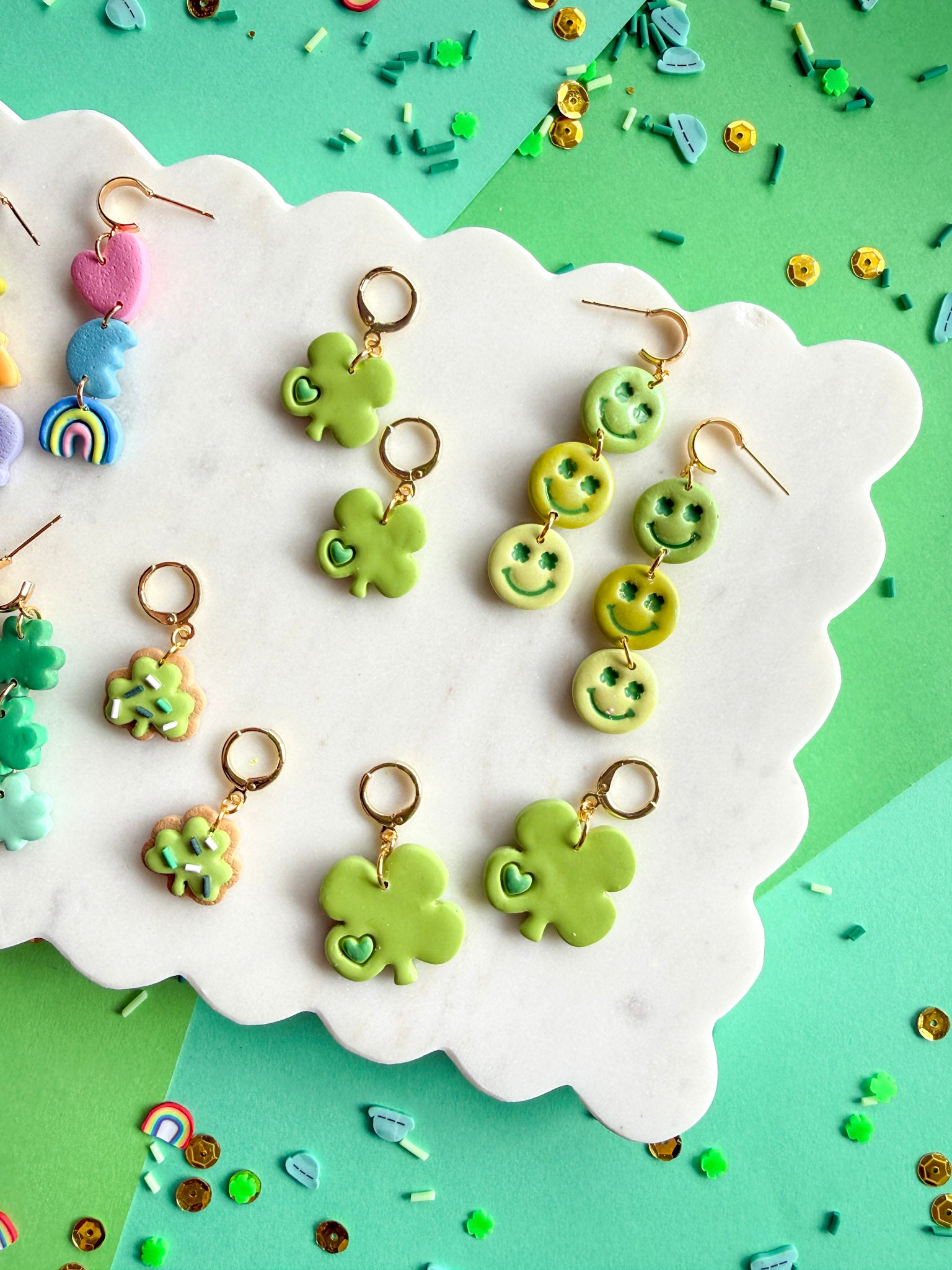 Shamrock Huggie Earrings