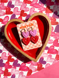Double Heart Dangle Earrings