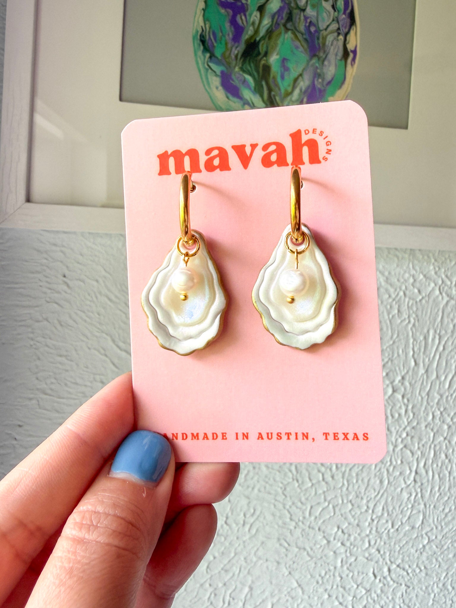 Coastal Oyster Pearl Earrings