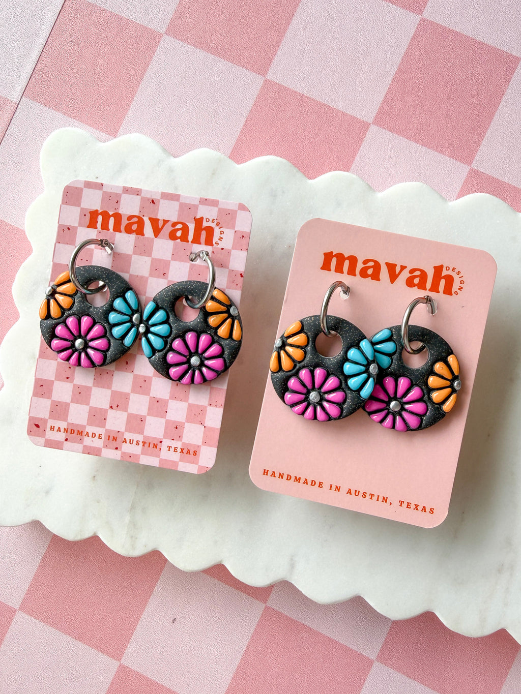 Handmade San Antonio Spurs Basketball Earrings