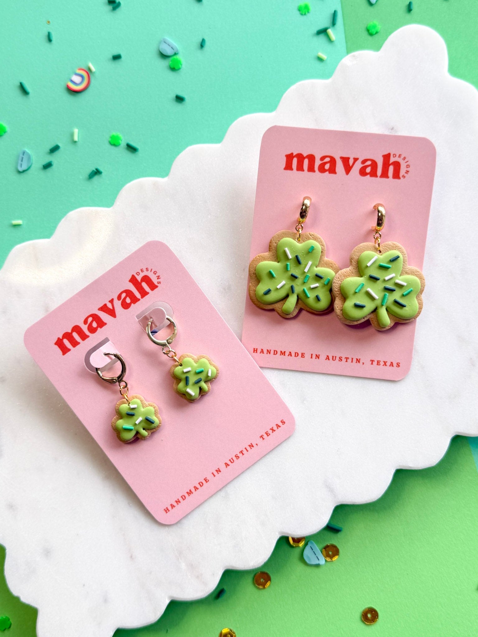 Clover Sugar Cookie Earrings