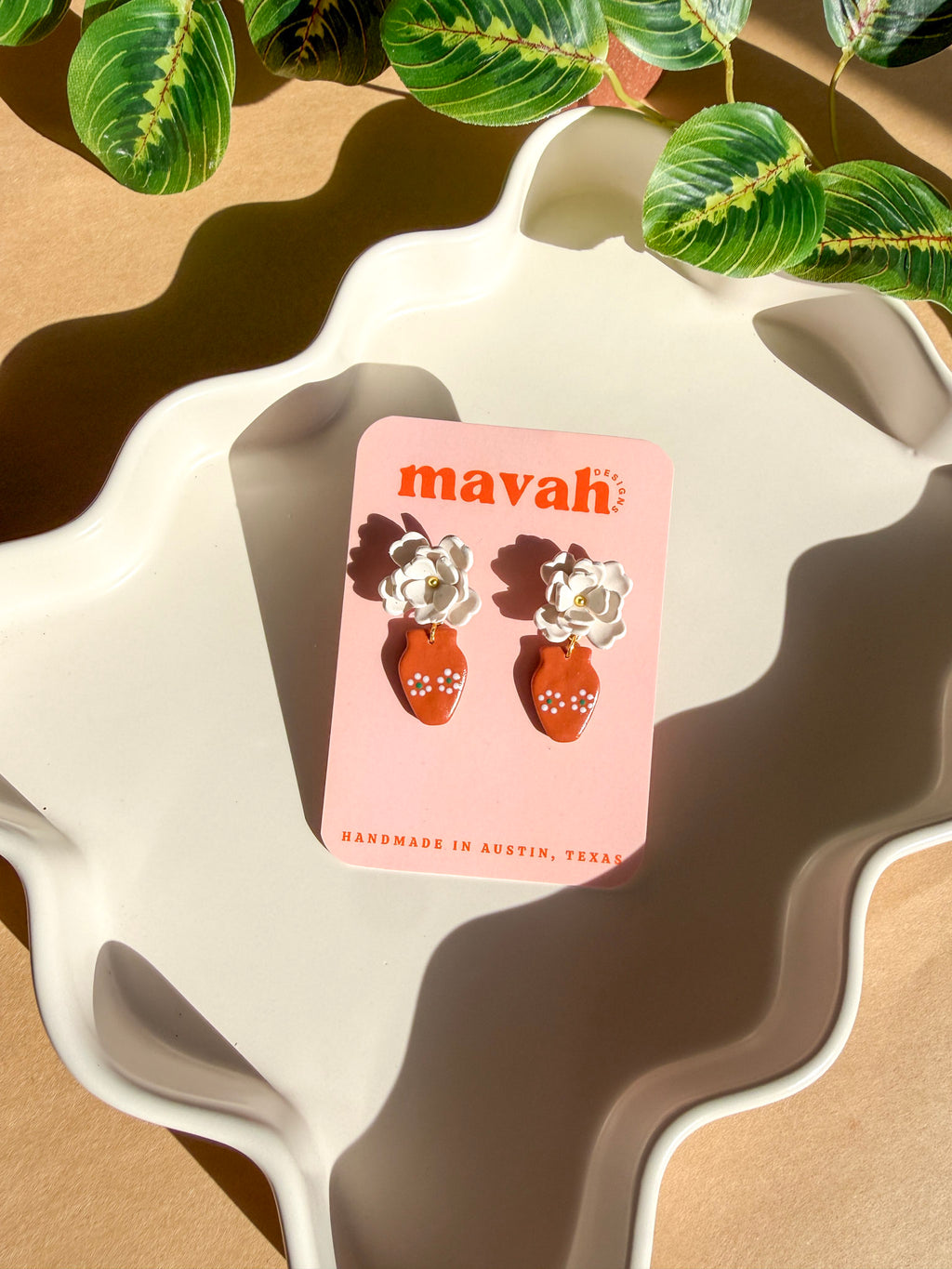 Barro Vase & Flower Earrings – Mexican-Inspired Clay Dangles