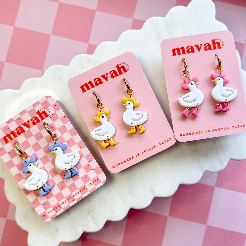 Cowgirl Duck Earrings