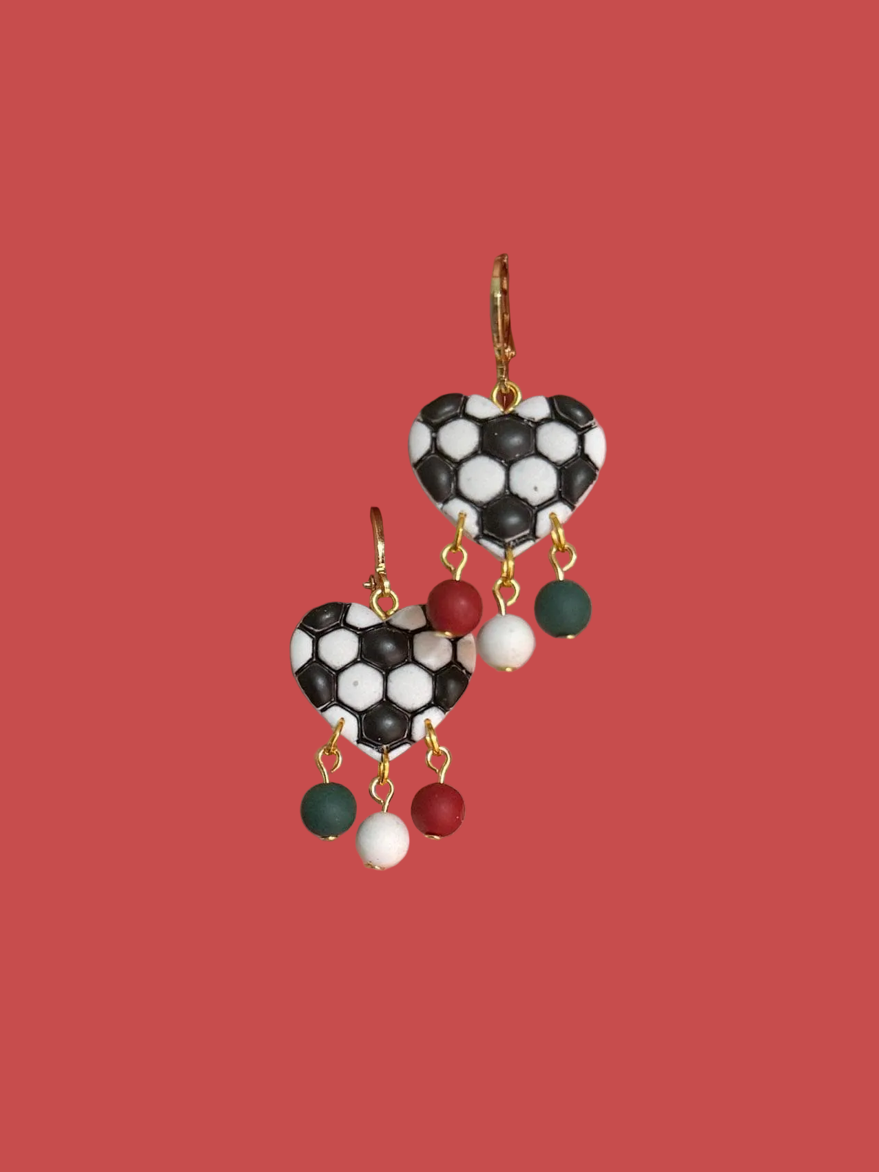 World Cup Soccer Flag Heart Earrings