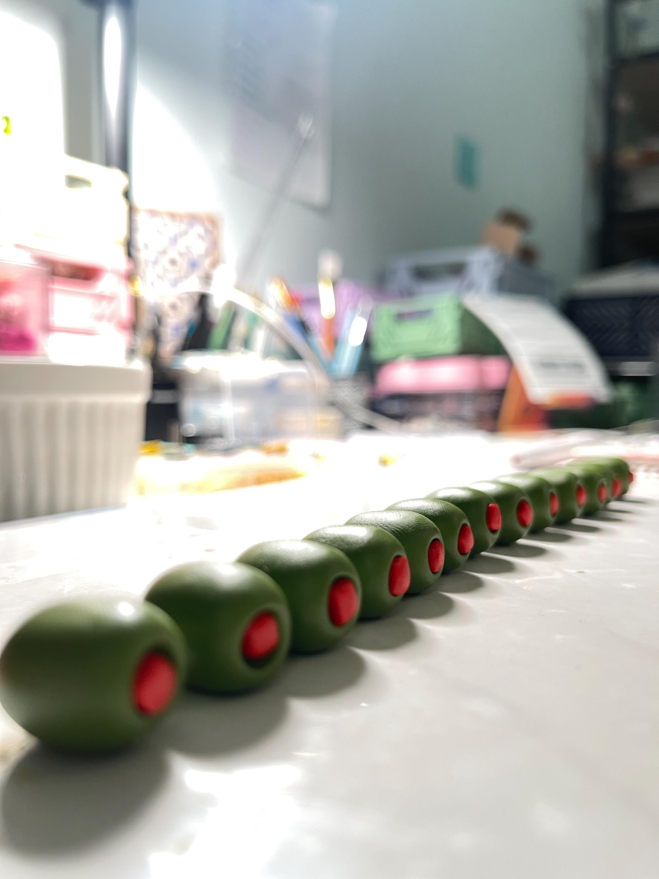 Handmade Polymer Clay Olive Earrings: Fun Food Jewelry