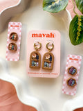Mini Book Earrings – Clay Book Studs & Small Cat Bookshelf Earrings | Book Lover Jewelry | Teacher Gift | Reader Accessories