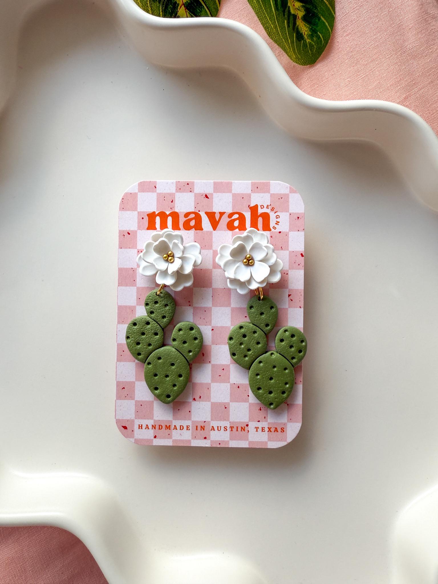 Nopal Flor Earrings – Prickly Pear Meets Pink Bloom