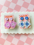 Talavera Tile Earrings: Handmade Polymer Clay Statement Jewelry __etsy:8134632515