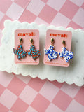 Texas Talavera Earrings Texas Shaped Earrings Handmade Polymer Clay Earrings Texas Jewelry Gift for Her __etsy:8086650338
