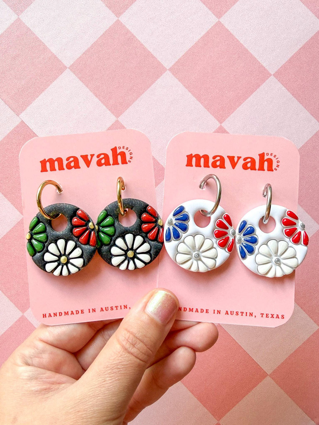 World Cup Bloom Hoop Earrings, Mexico & USA Team Color Flower Hoops, Soccer Fan Earrings, Gold Huggie Floral Earrings __etsy:8218635689
