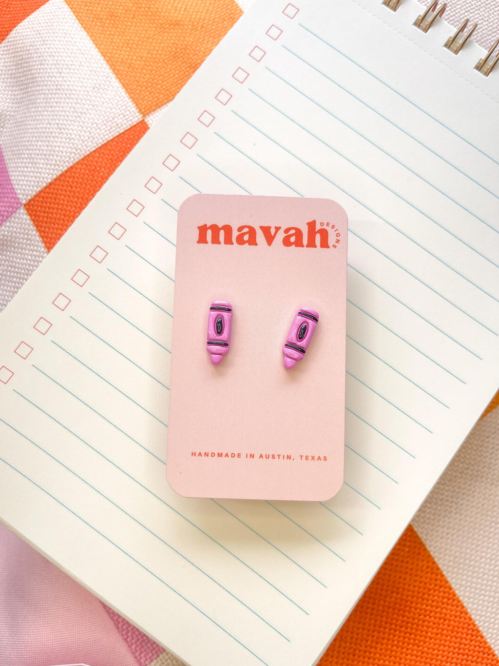 Mini Crayon Stud Earrings – Tiny Colorful Teacher Gift, Polymer Clay Earrings