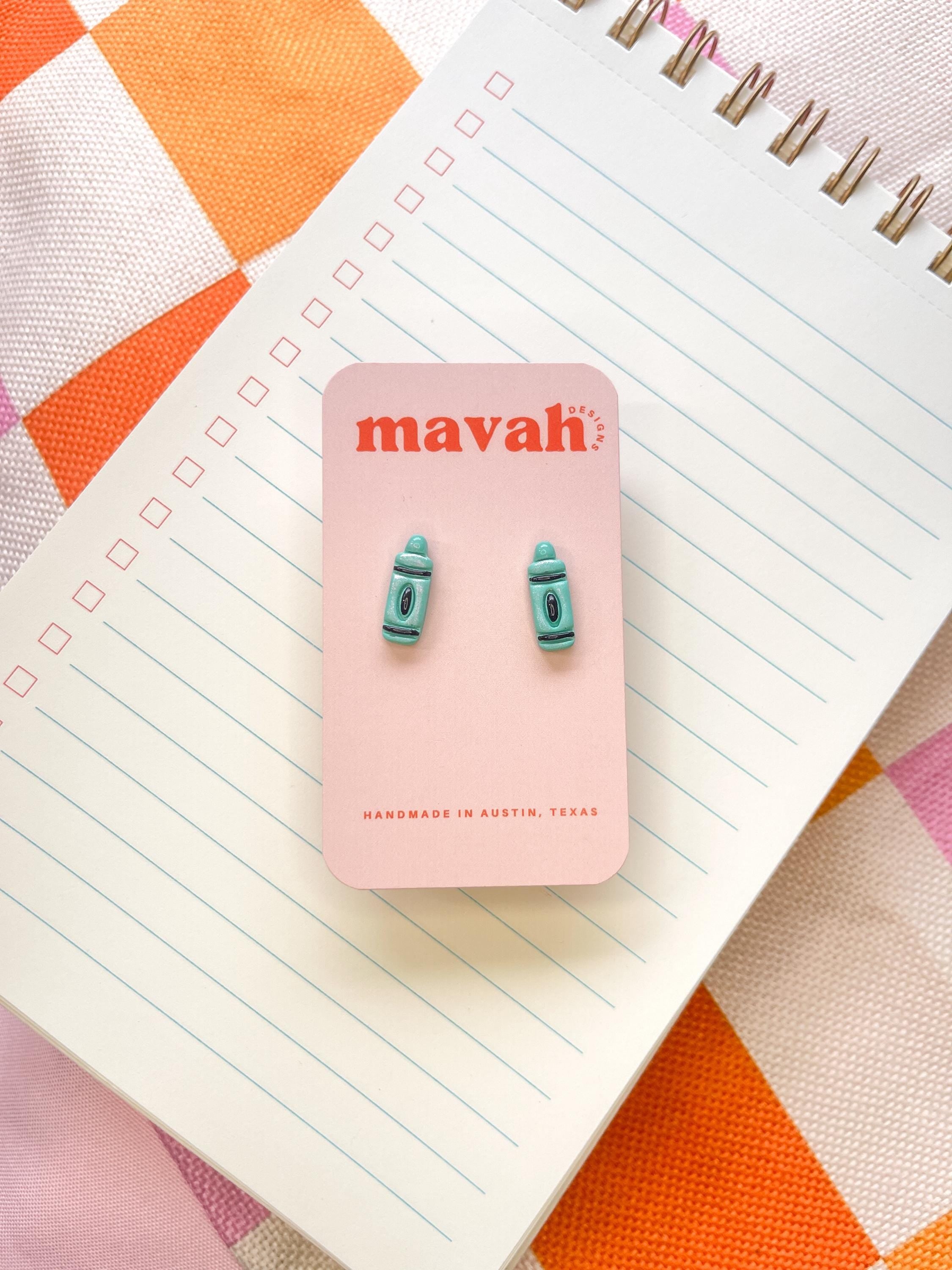 Mini Crayon Stud Earrings – Tiny Colorful Teacher Gift, Polymer Clay Earrings