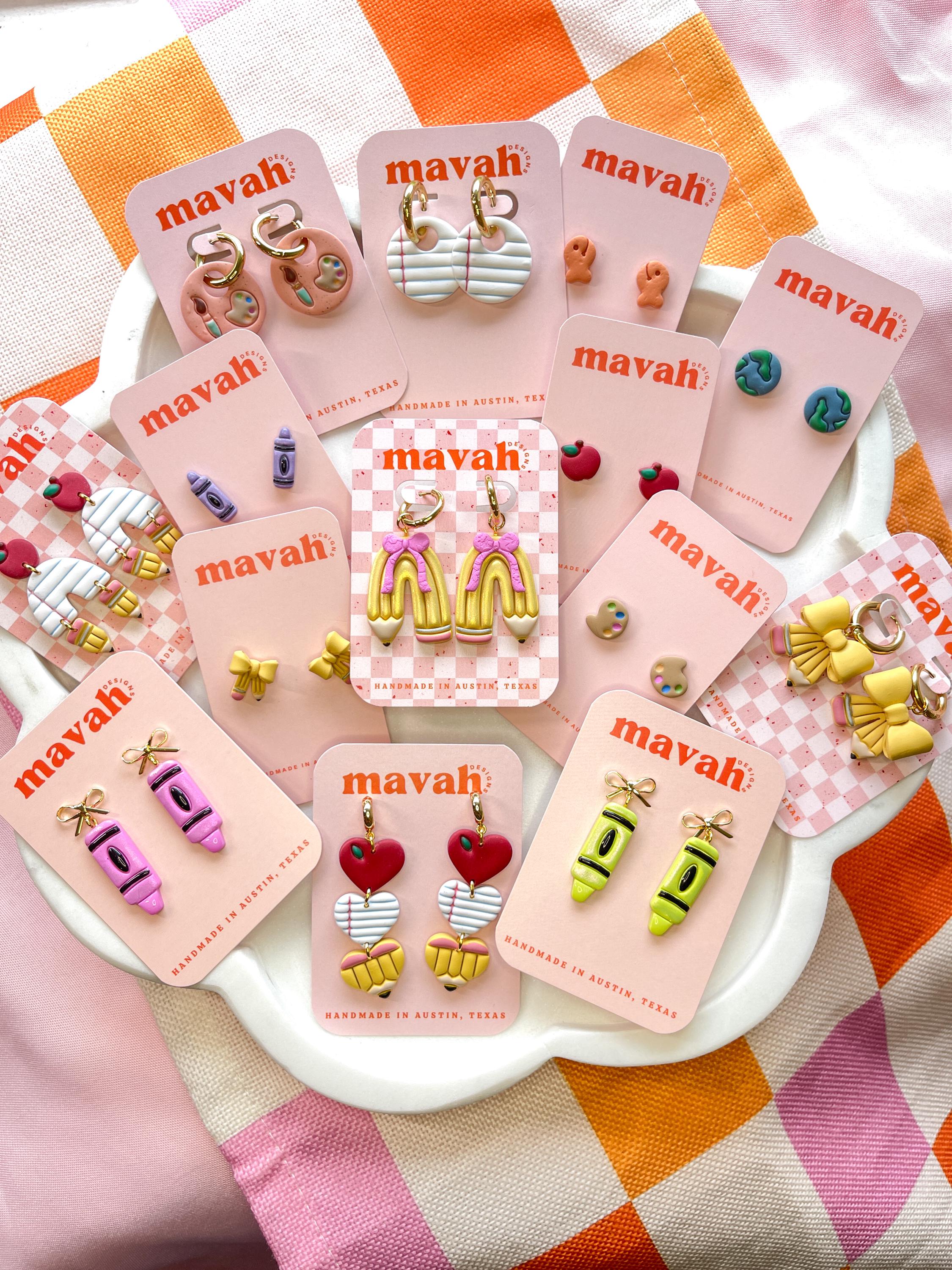 Mini Crayon Stud Earrings – Tiny Colorful Teacher Gift, Polymer Clay Earrings