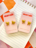 Pencil Stud Earrings with Bows: Polymer Clay Teacher Jewelry