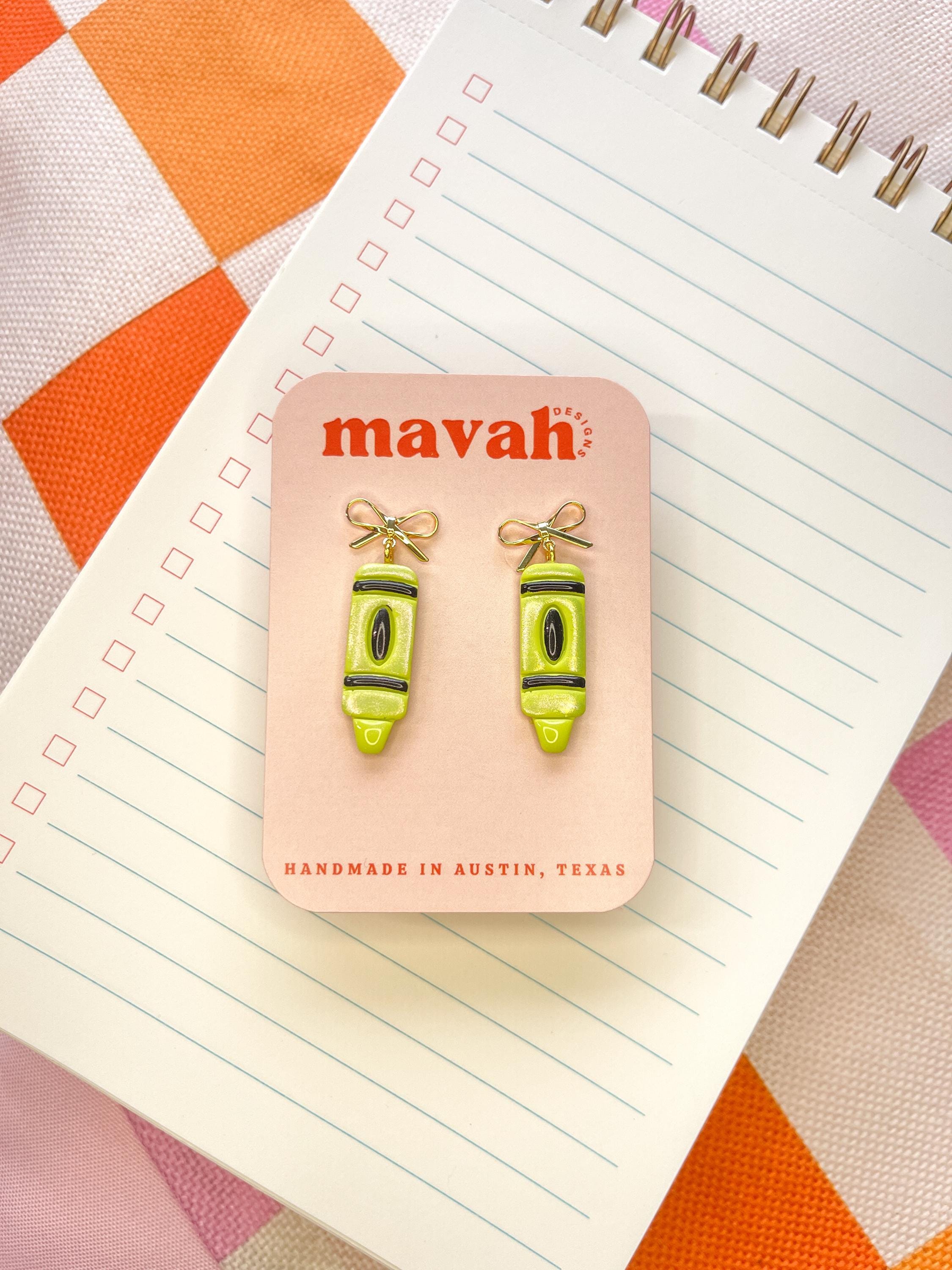 Polymer Clay Crayon Earrings: Colorful Teacher Dangles