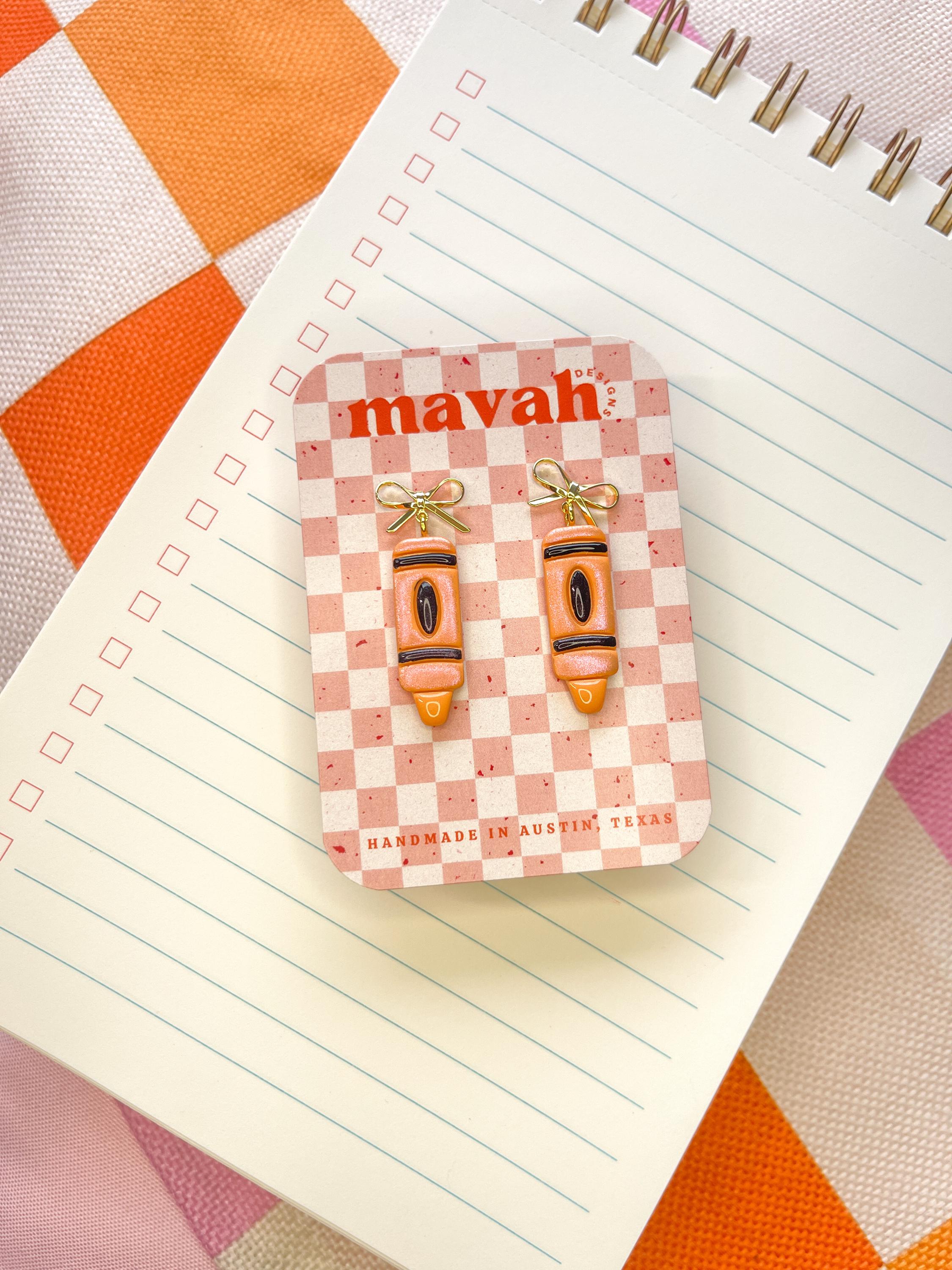 Polymer Clay Crayon Earrings: Colorful Teacher Dangles