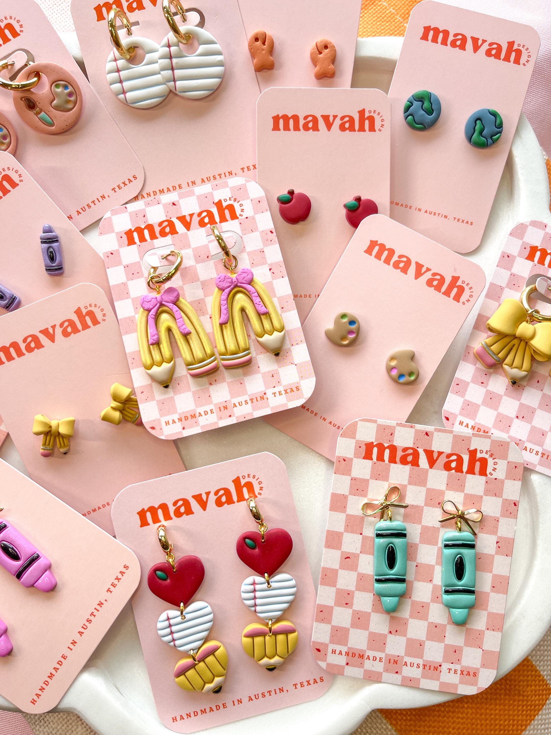 Polymer Clay Crayon Earrings: Colorful Teacher Dangles