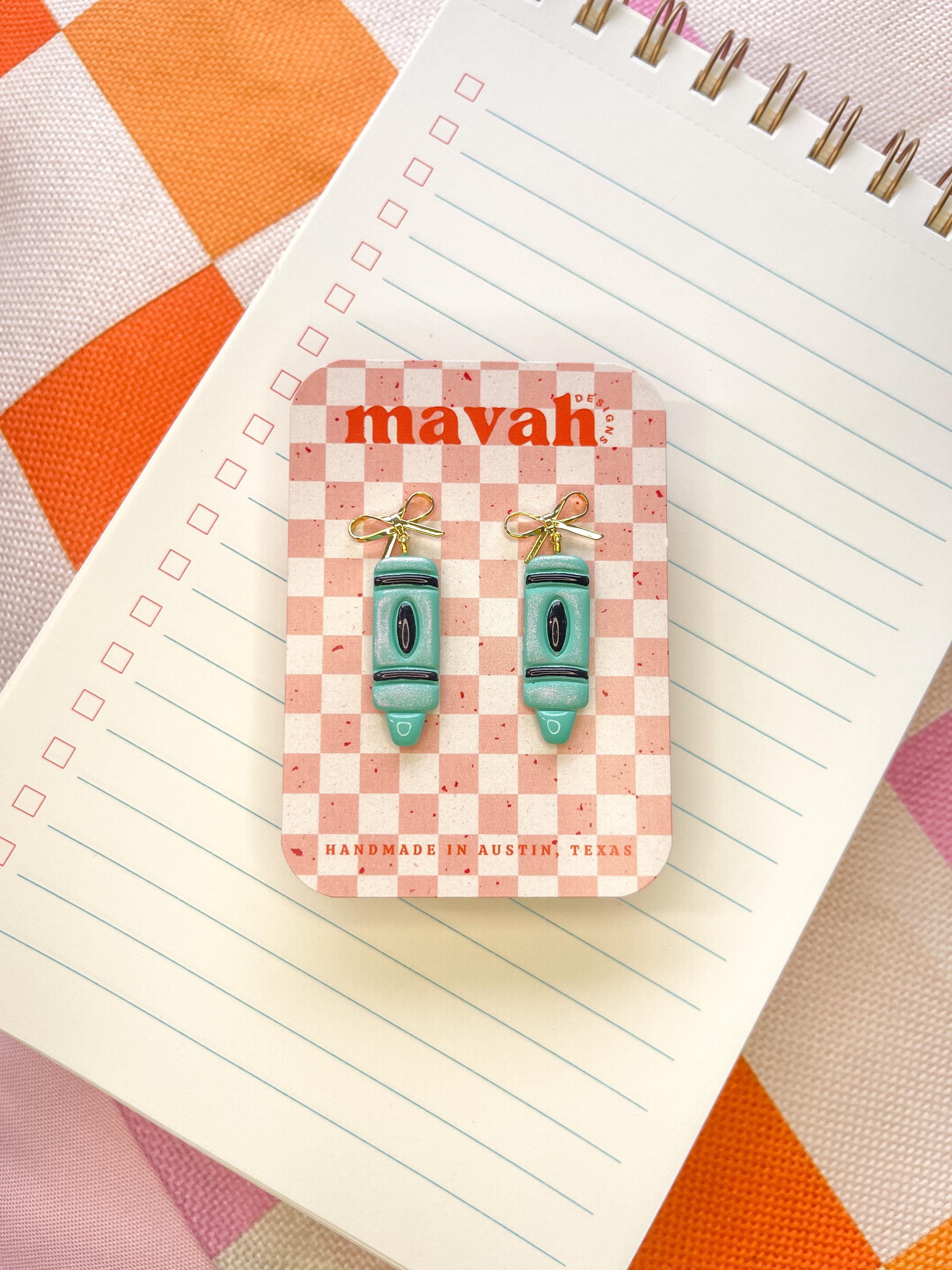 Polymer Clay Crayon Earrings: Colorful Teacher Dangles