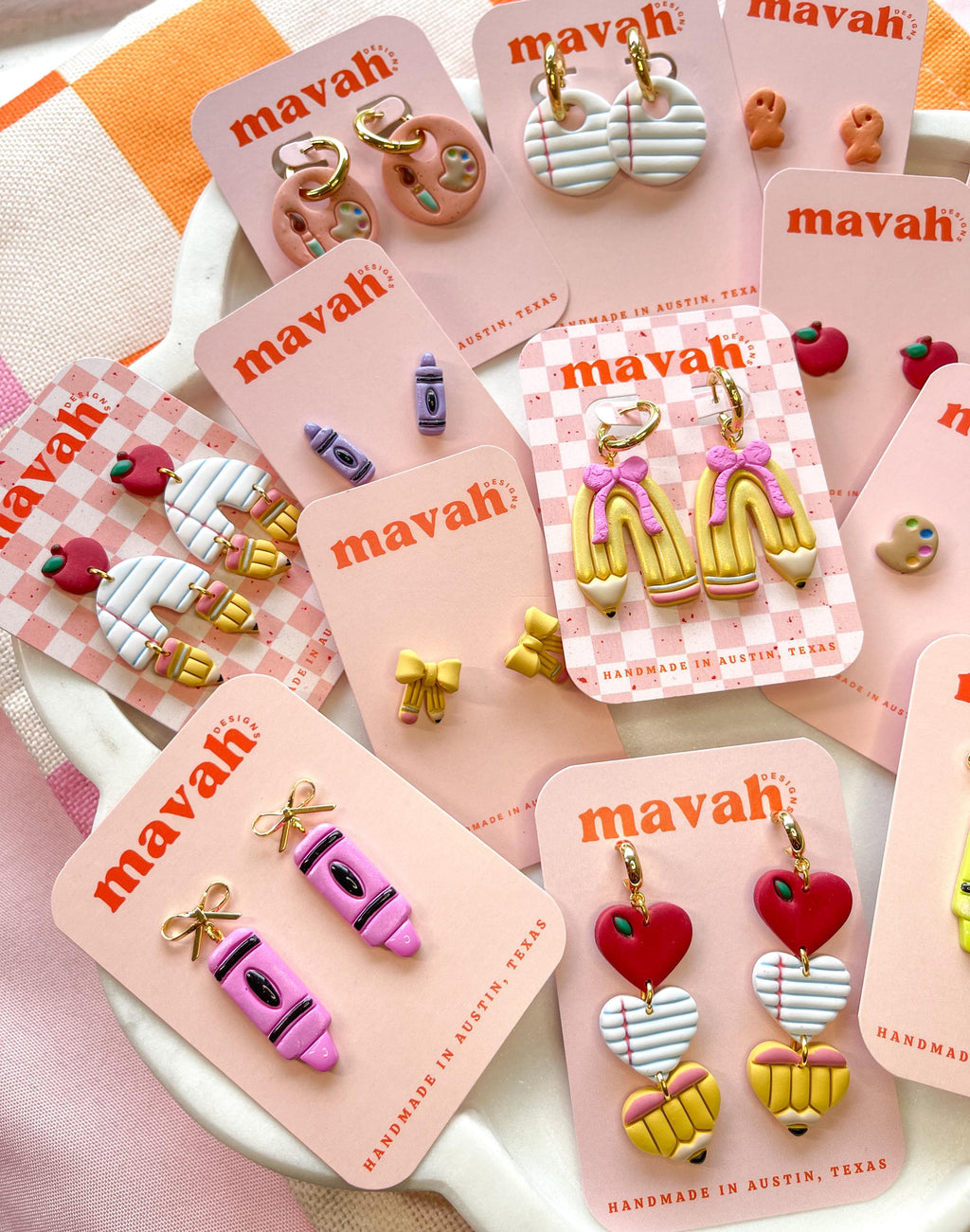 Polymer Clay Crayon Earrings: Colorful Teacher Dangles