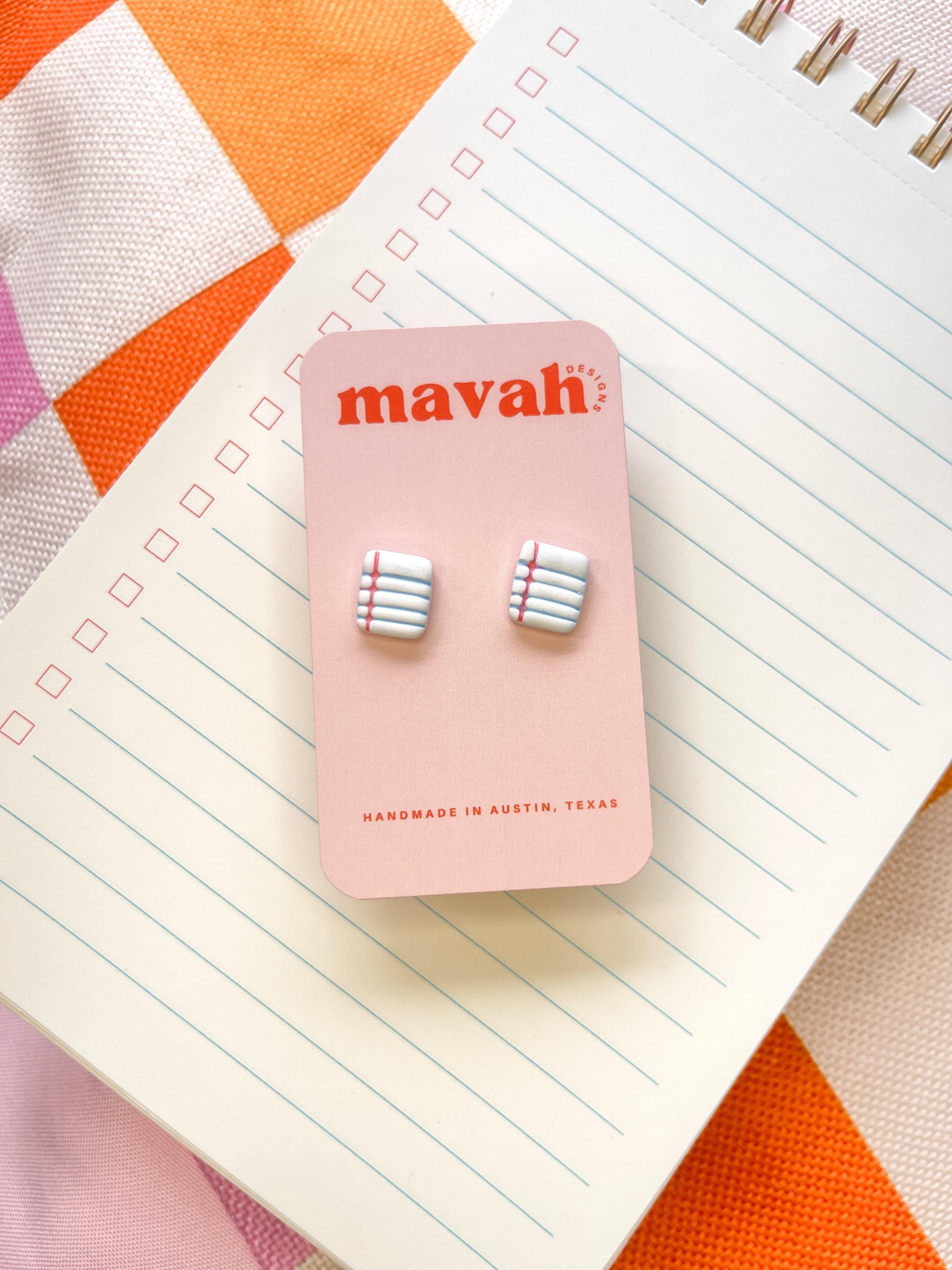 Polymer Clay Teacher Stud Earrings: Apple, Earth, Paint Palette