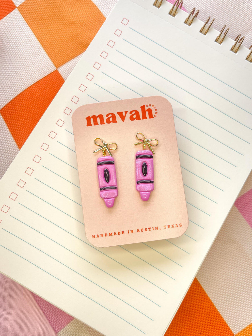 Polymer Clay Crayon Earrings: Colorful Teacher Dangles