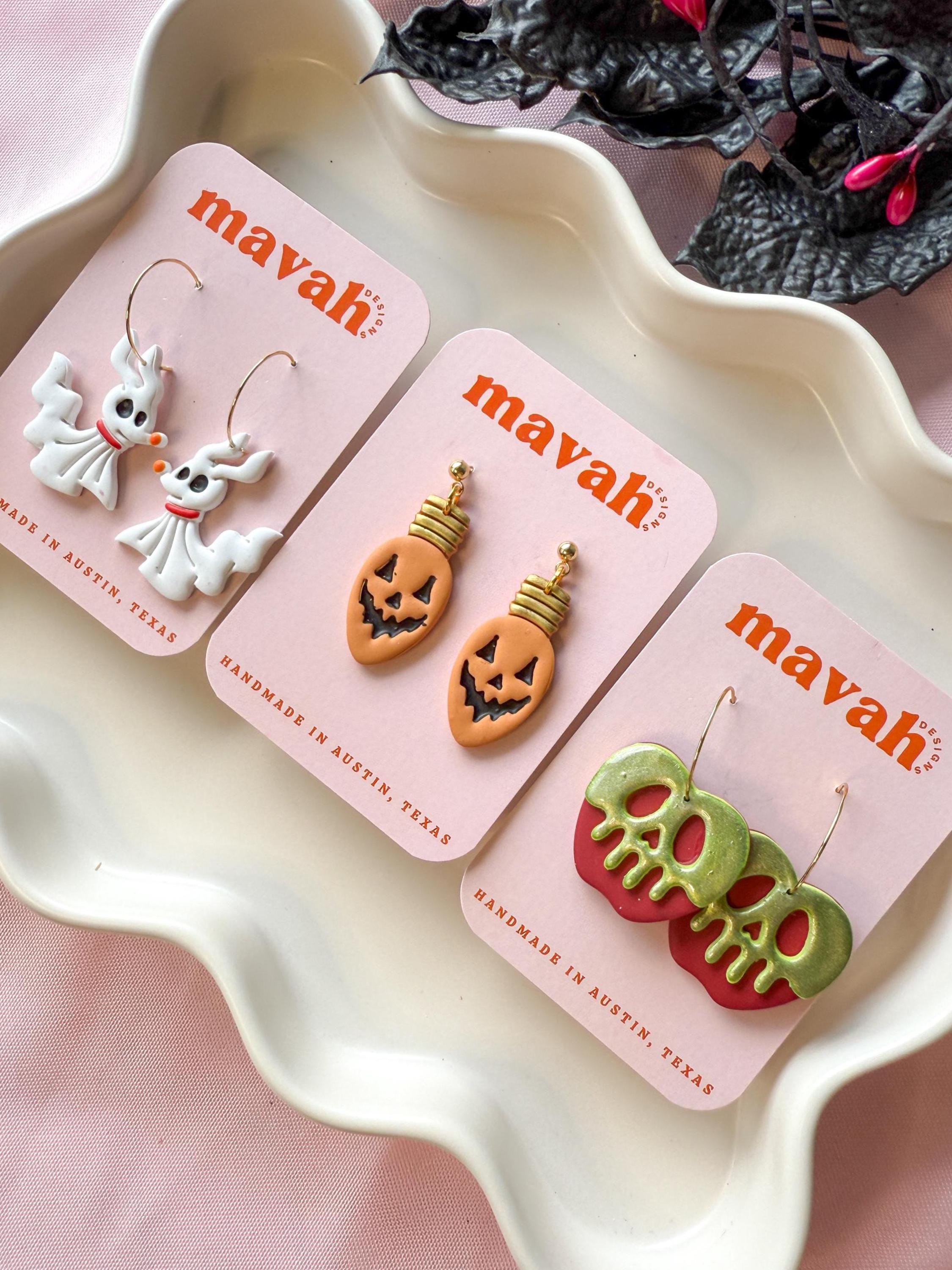 Halloween Earrings – Poison Apple Hoops, Jack O’Lantern Dangles, Zero Ghost Dog Hoops | Nightmare Before Christmas Jewelry