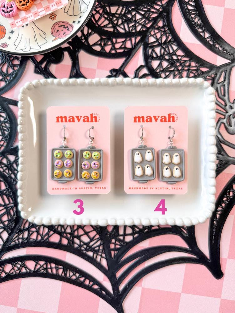 Spooky Little Things – Handmade Halloween Earrings | Ghost, Pumpkin, Skeleton & Spooky Colorful Polymer Clay