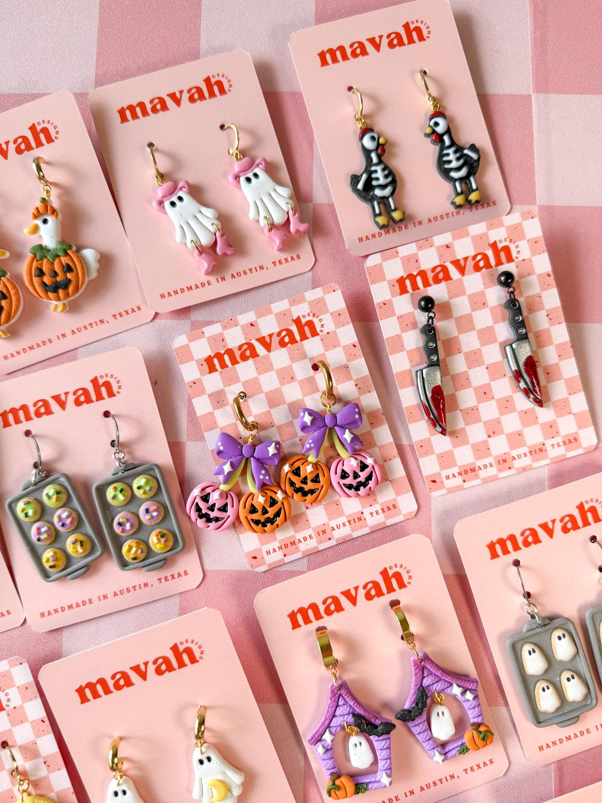 Spooky Little Things – Handmade Halloween Earrings | Ghost, Pumpkin, Skeleton & Spooky Colorful Polymer Clay