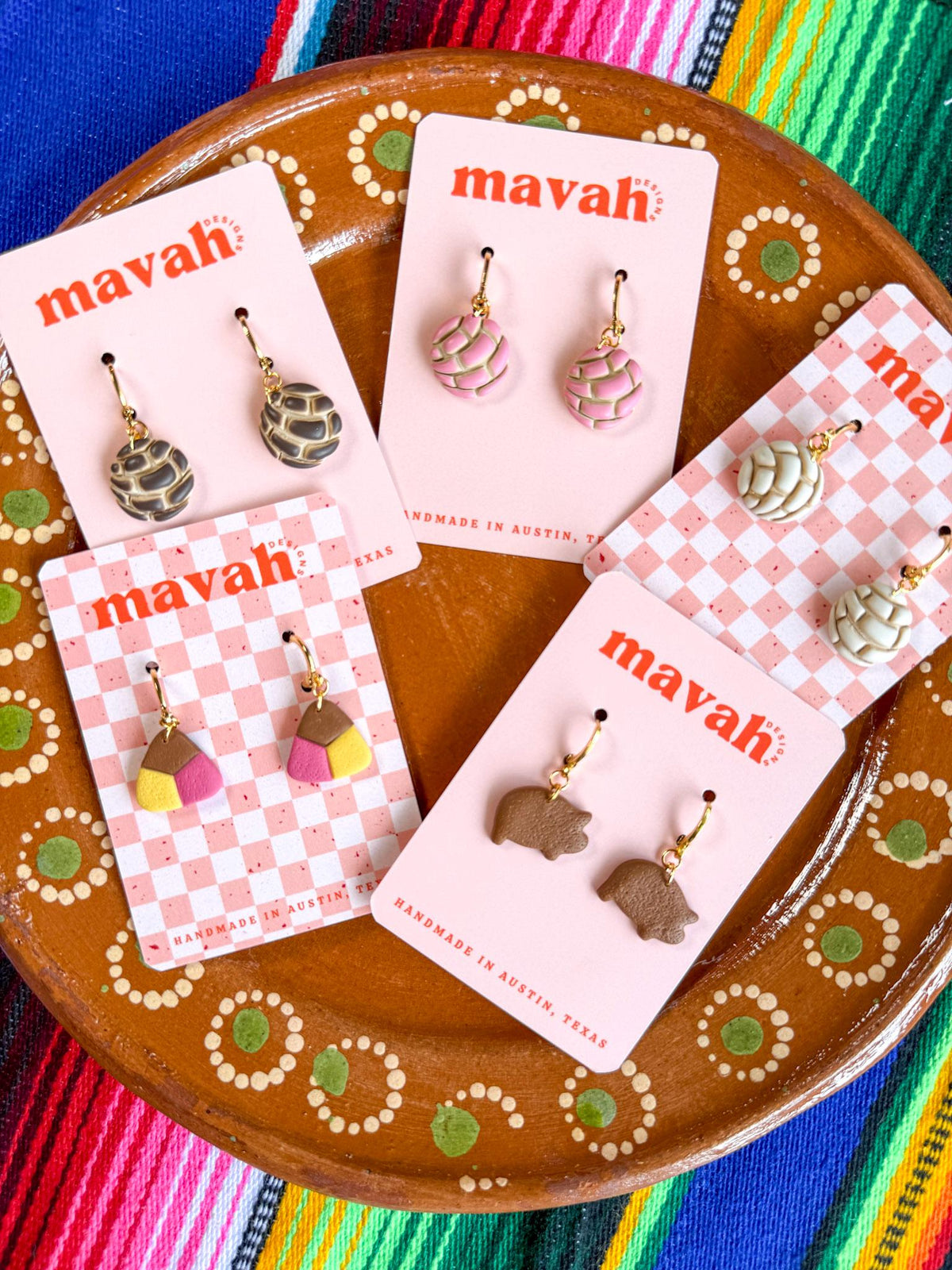 Handmade Polymer Clay Pan Dulce Earrings, Mexican Food Jewelry, Panaderia Style