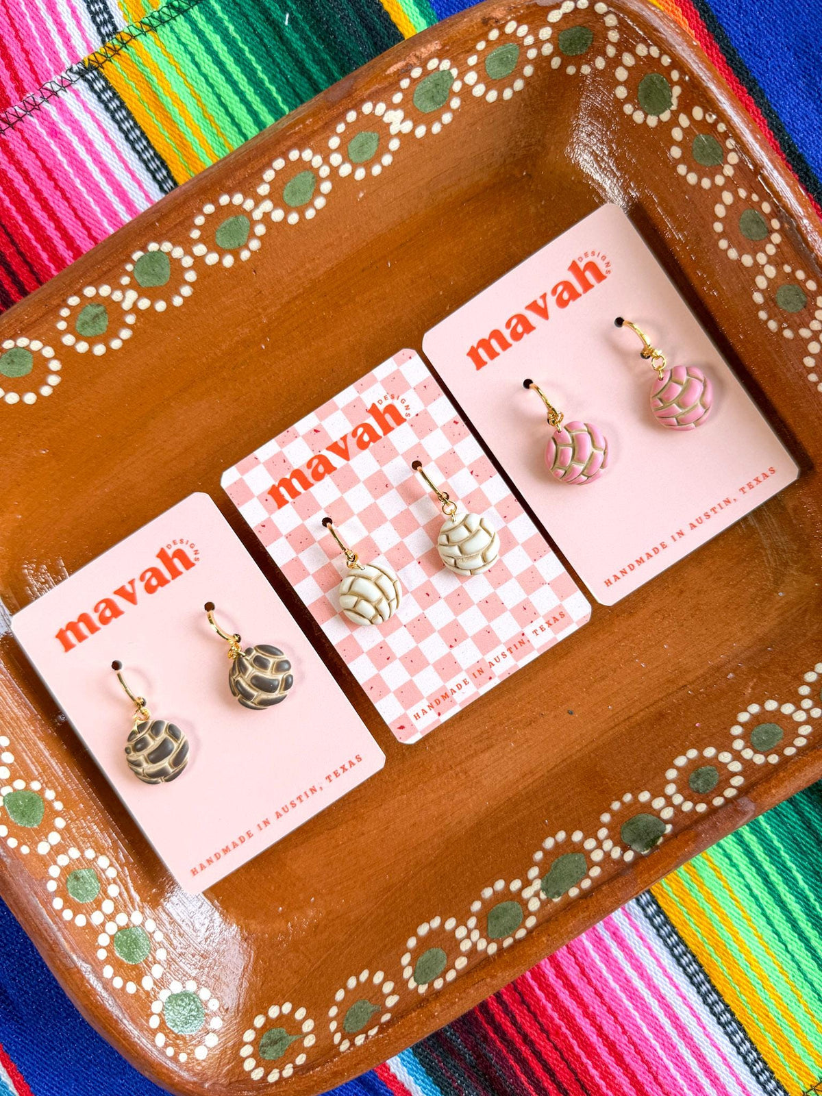 Handmade Polymer Clay Pan Dulce Earrings, Mexican Food Jewelry, Panaderia Style