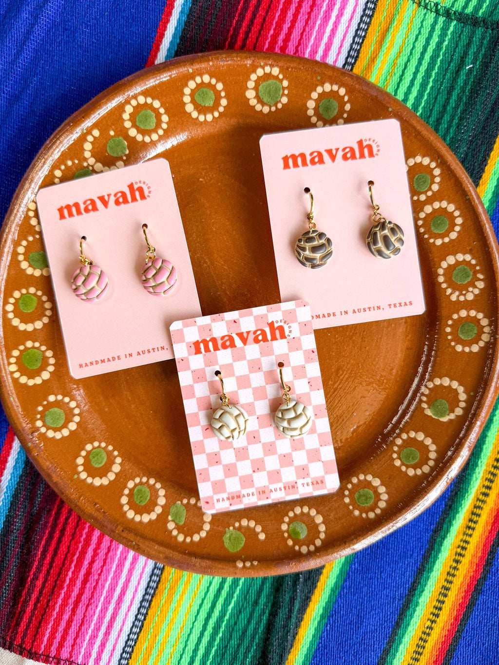 Handmade Polymer Clay Pan Dulce Earrings, Mexican Food Jewelry, Panaderia Style