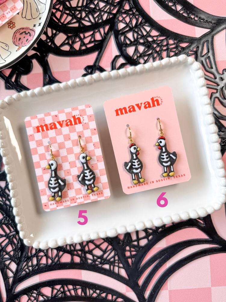 Spooky Little Things – Handmade Halloween Earrings | Ghost, Pumpkin, Skeleton & Spooky Colorful Polymer Clay