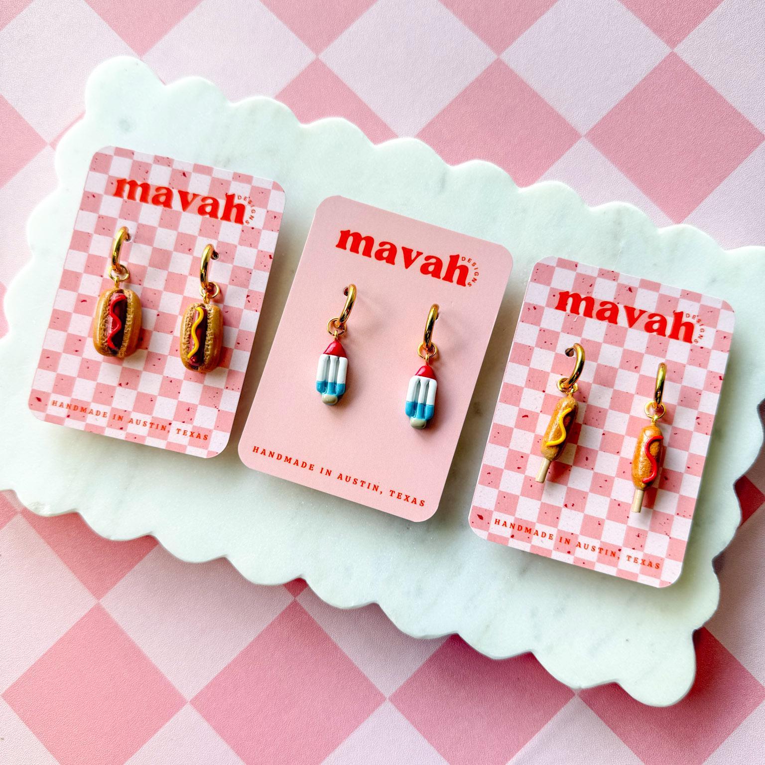 4th of July Charm Earrings Summer Treat Earrings Popsicle Earrings Hot Dog Earrings Corn Dog Earrings __etsy:8112427174