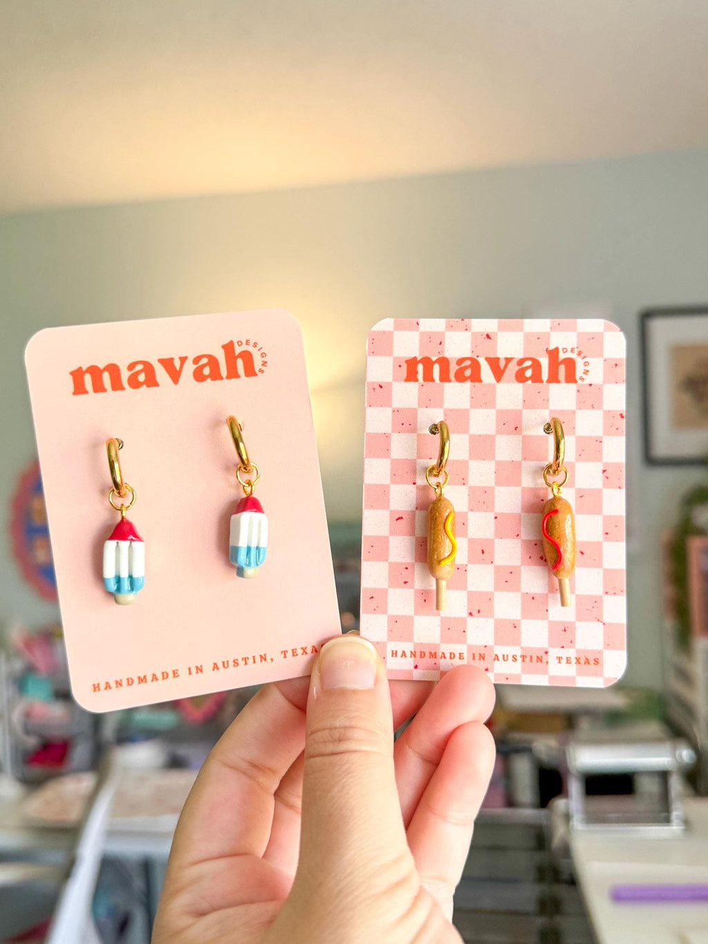 4th of July Charm Earrings Summer Treat Earrings Popsicle Earrings Hot Dog Earrings Corn Dog Earrings __etsy:8112425126